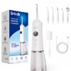 Water Dental Flosser for Teeth – 300ML Cordless Oral Irrigator with 6 Replaceable Jet Tips, 3 Modes, Portable Rechargeable Electric Flosser for Braces & Sensitive Gums, IPX7 Waterproof for Home&Travel